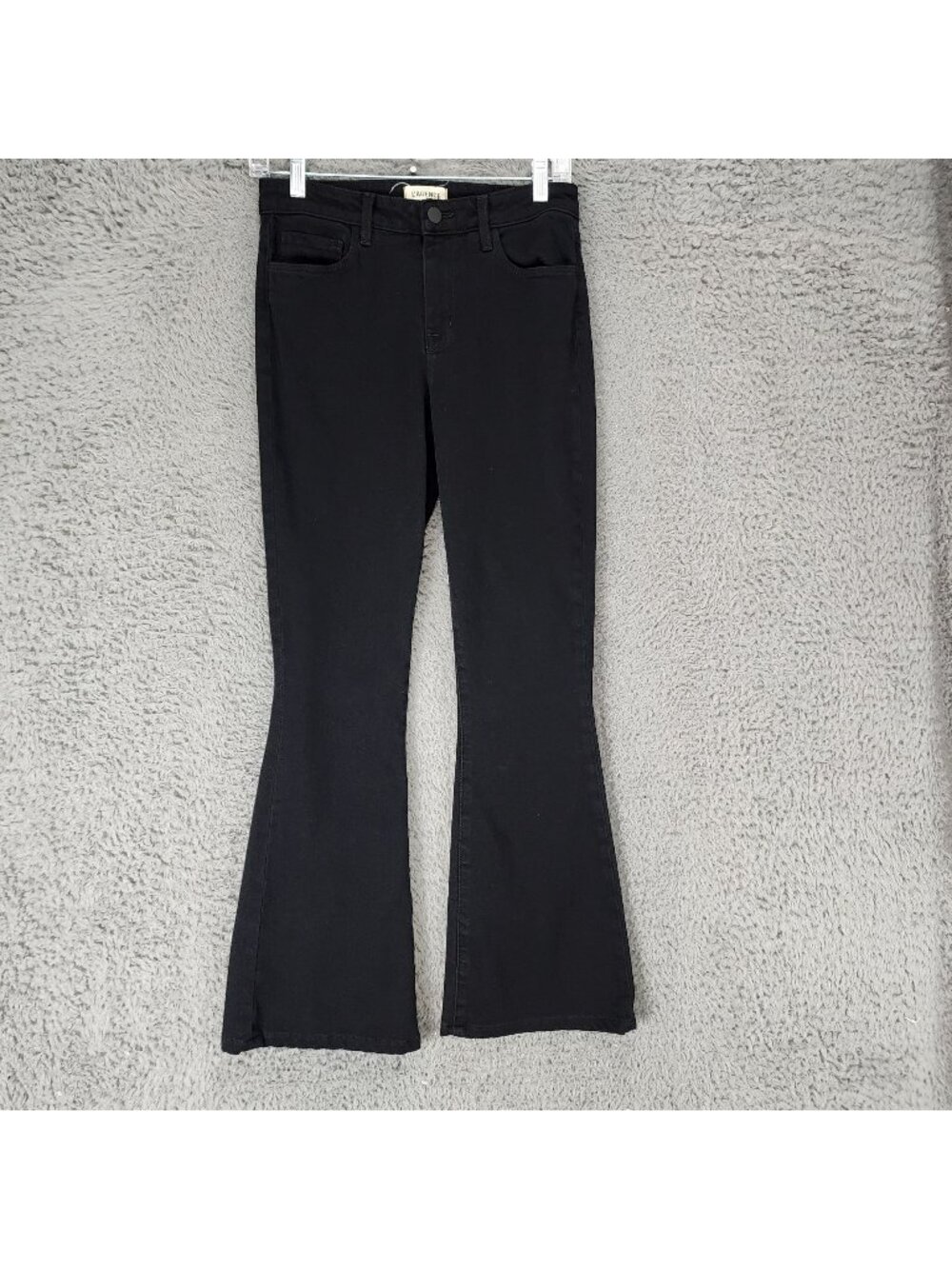 L'Agence Jeans Womens 25 Black Stretch Mid Rise Flare Leg
